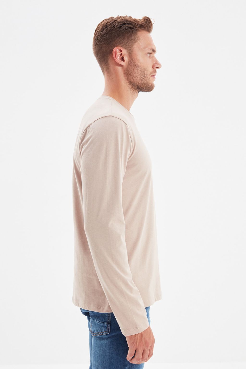 TRENDYOL MAN Siyah Basic Regular/Normal Kesim Bisiklet Yaka Uzun Kollu %100 Pamuk Tok Kumas T-shirt TMNAW21TS0208 - Trendyolmilla фото 26