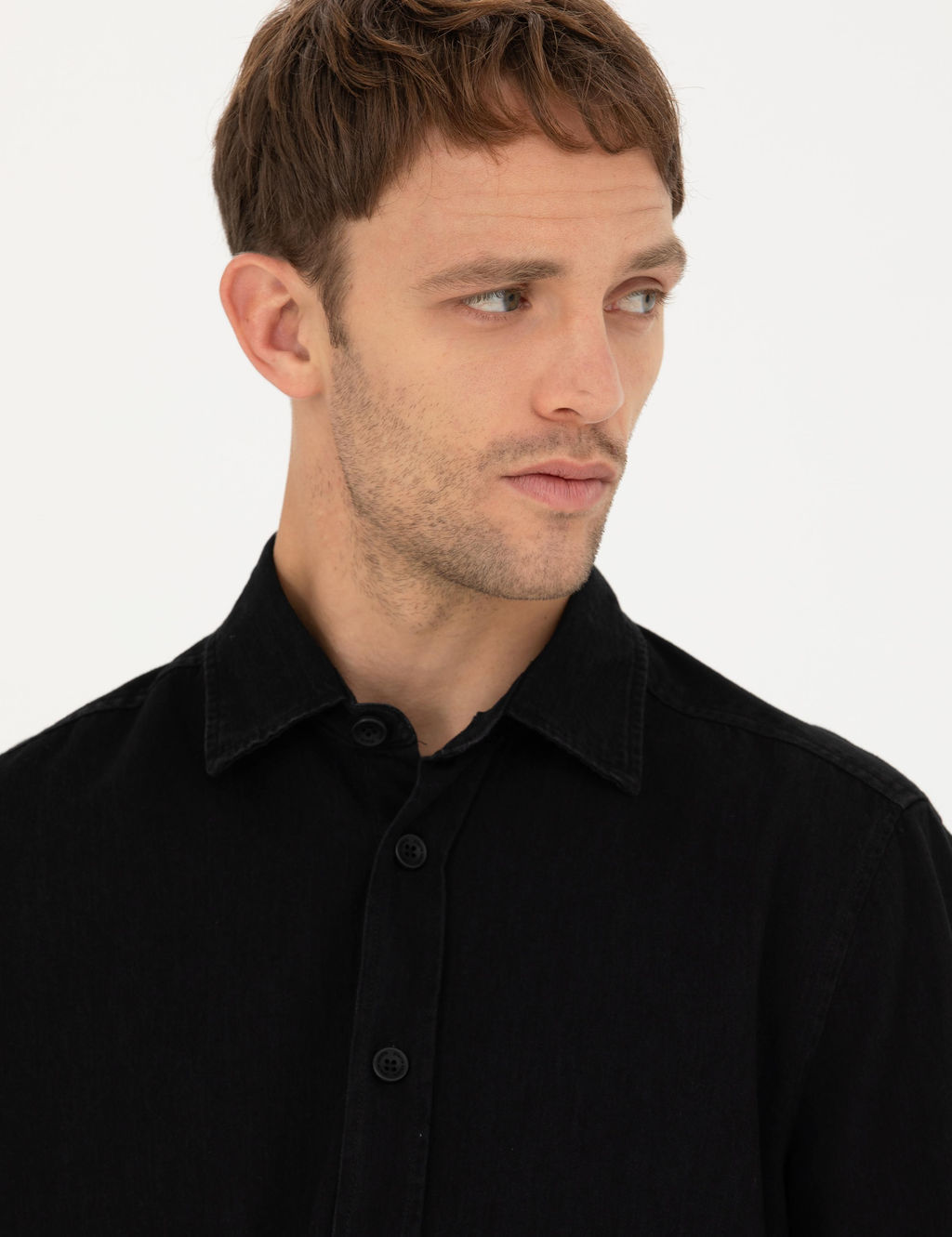 Siyah Regular Fit Uzun Kollu G_mlek