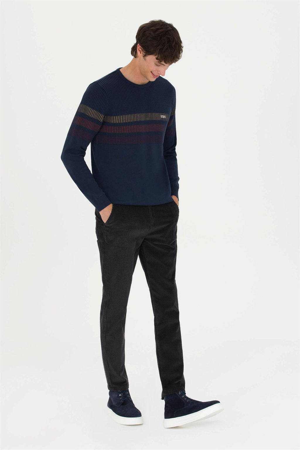 U. S. Polo Assn Мужские брюки из плотной ткани антрацитового цвета - U.s. polo assn фото 10