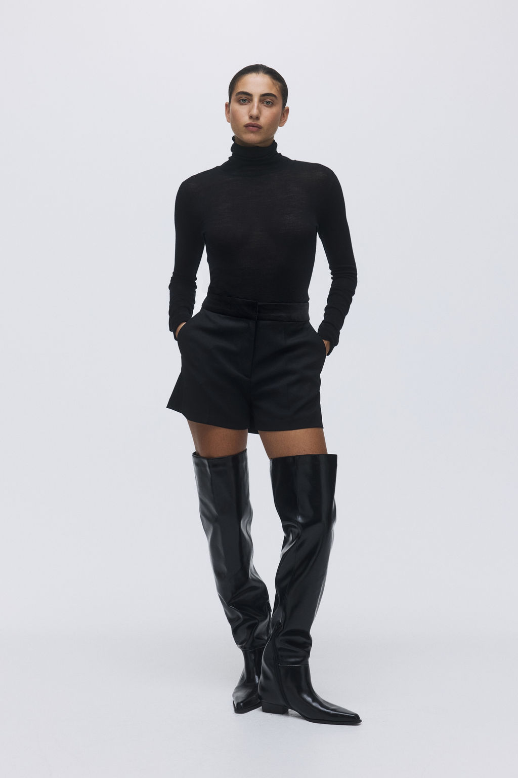 Pantal?n corto sastre de talle alto - H&m фото 3