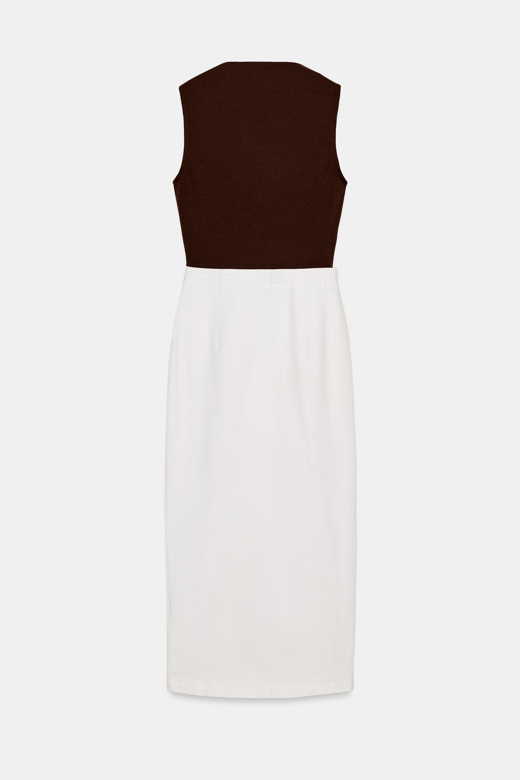VESTIDO MIDI COMBINADO FORNITURA / Marr?n / Crudo - Zara фото 8