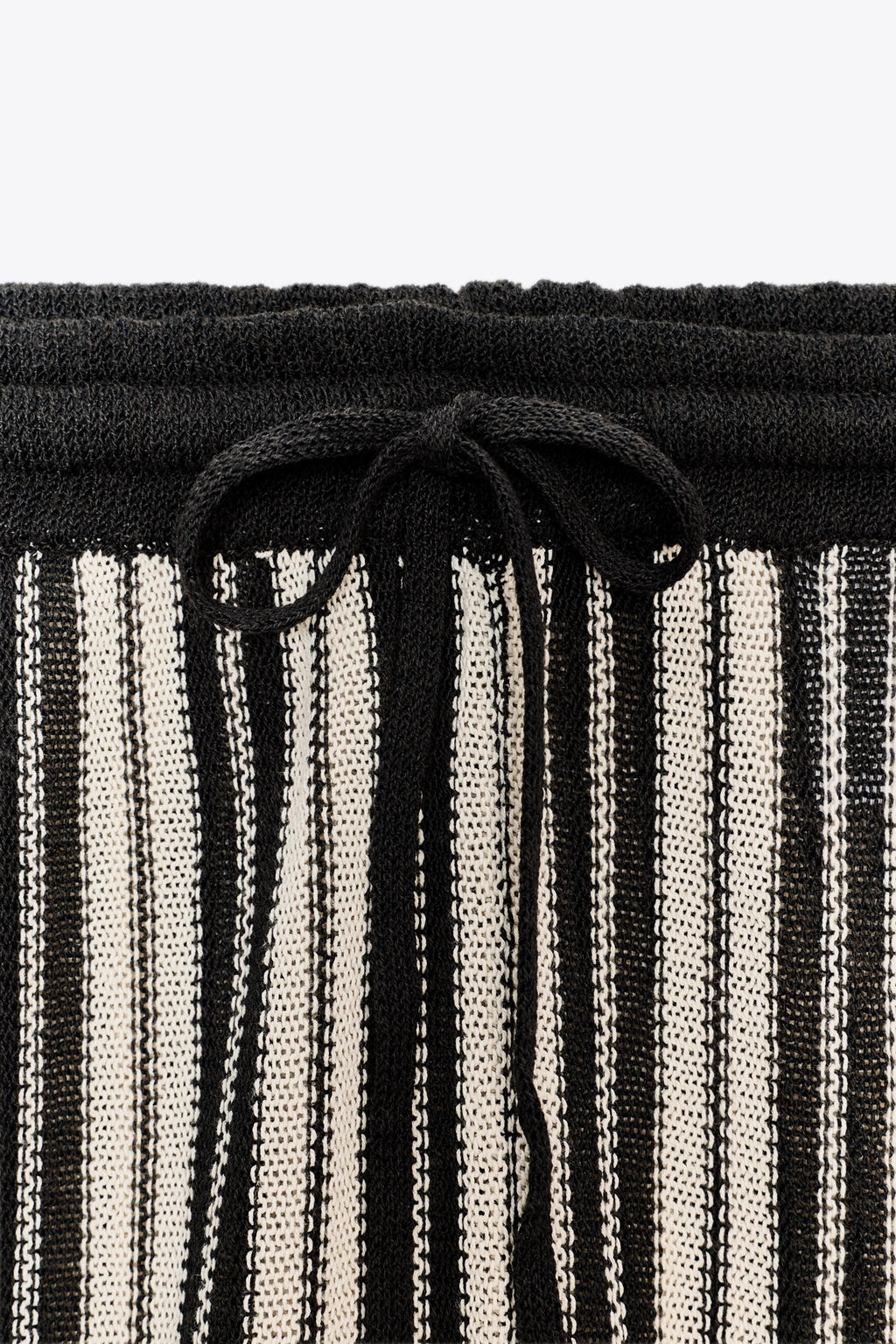 STRIPED CUFFED HEM LINEN BLEND TROUSERS - Zara фото 16