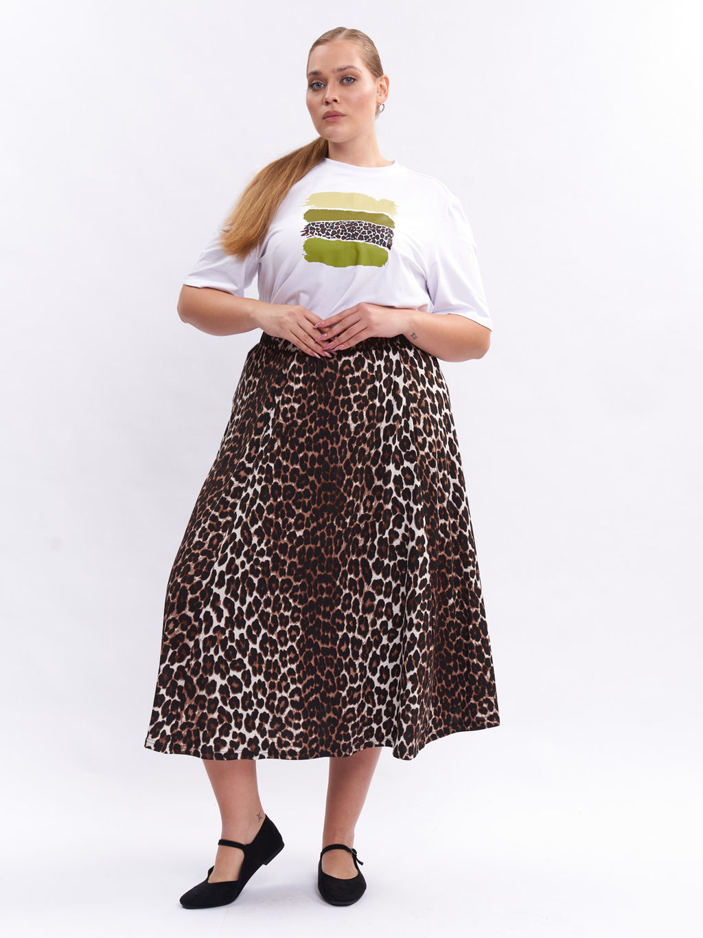Юбка леопардовая UB17407LEO03