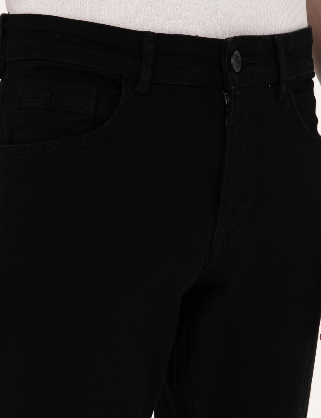 Siyah Straight Fit Jean Pantolon