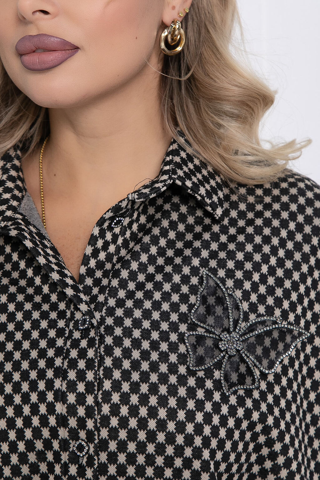 Рубашка Сладкий поцелуй (черно-бежевая) Б12329-4 - Lt collection фото 3