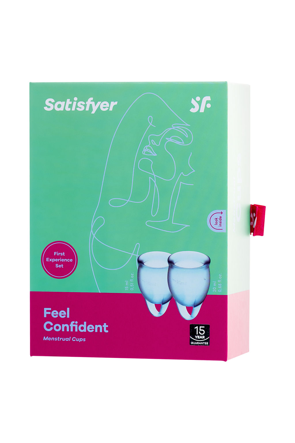 Менструальная чаша Satisfyer Feel Confident, 2 шт в наборе, силикон, голубой