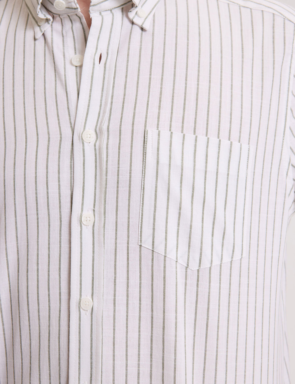 Haki Regular Fit _izgili K_sa Kollu G_mlek