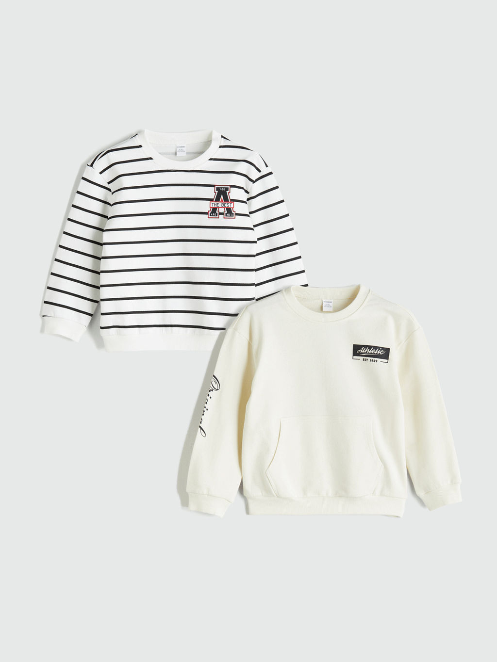 Bisiklet Yaka Erkek ?ocuk Sweatshirt 2li