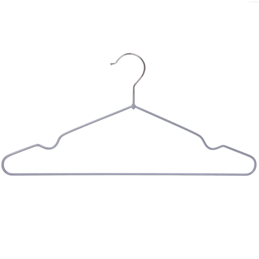 Плечики металлические нескользящие с полимерным покрытием 10шт "ТАРТИТАН", цвет серый, 40см (Селфи)