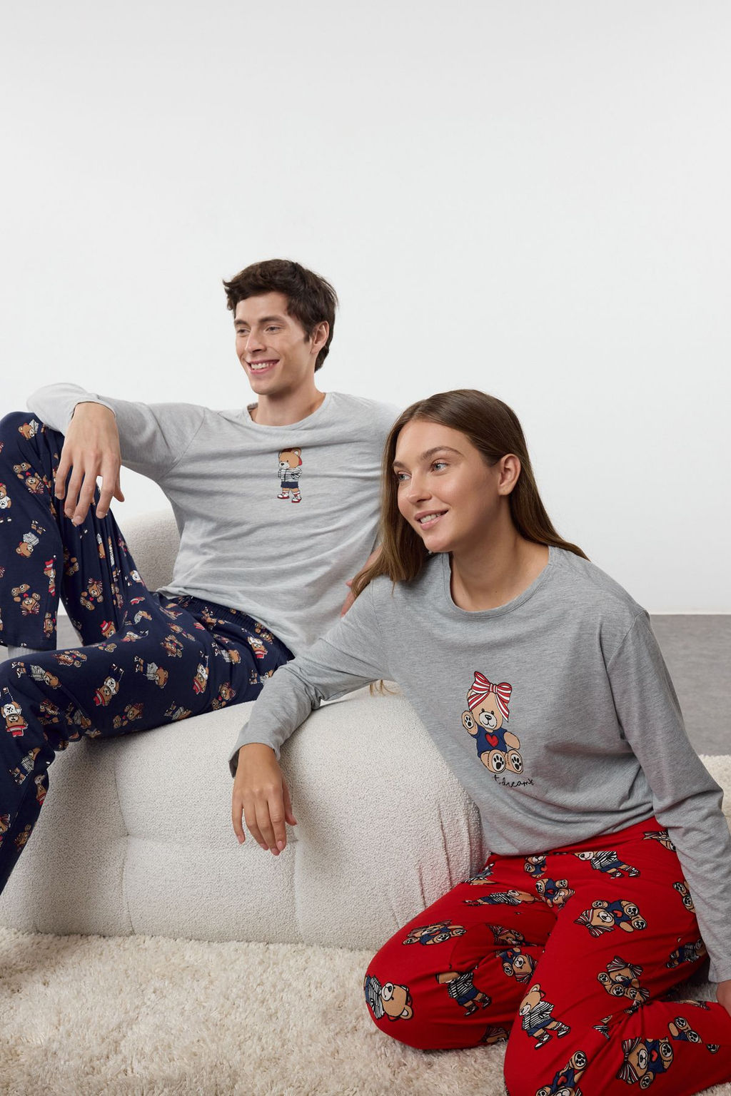 TRENDYOL MAN Grimelanj - Lacivert Ay?c?k Desenli Couple/Cift Orme Pijama Tak?m? TMNAW25PT00044 - Trendyolmilla фото 5