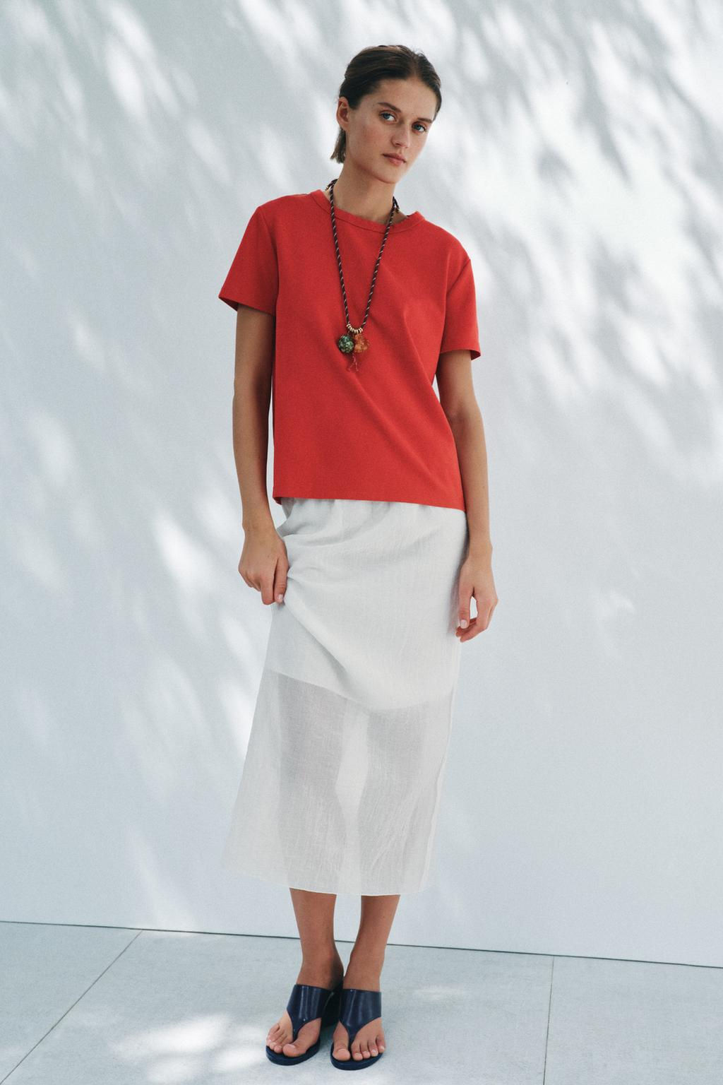 SHORT SLEEVE INTERLOCK T-SHIRT - Zara фото 24
