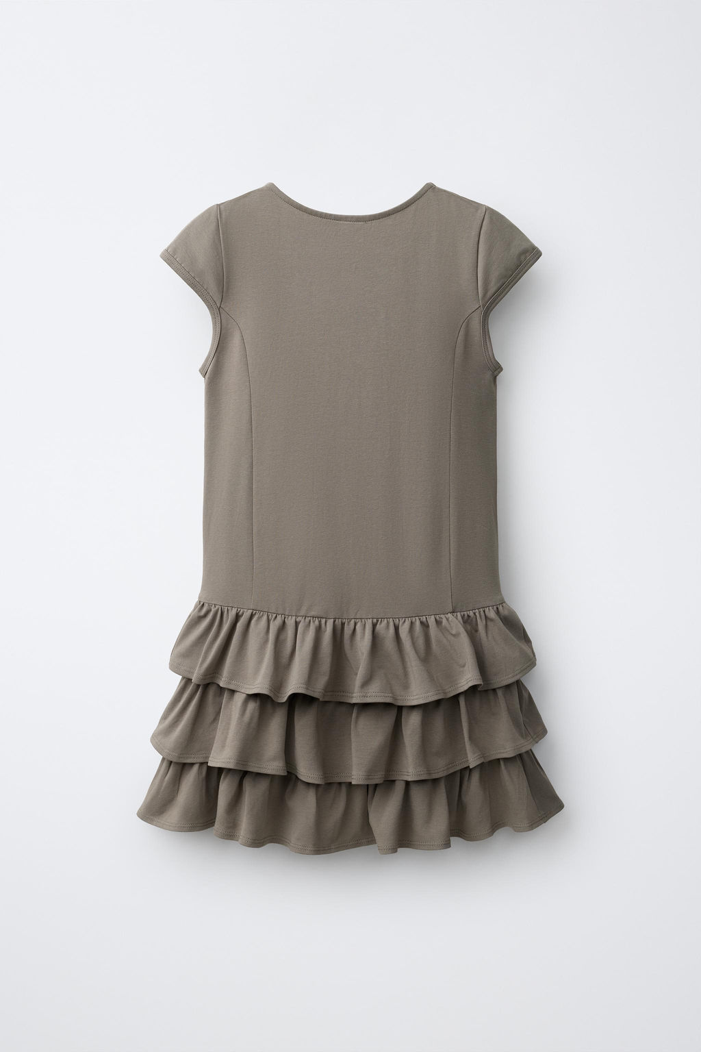 VESTIDO VOLANTES Y ALAMARES / Khaki - Zara фото 3