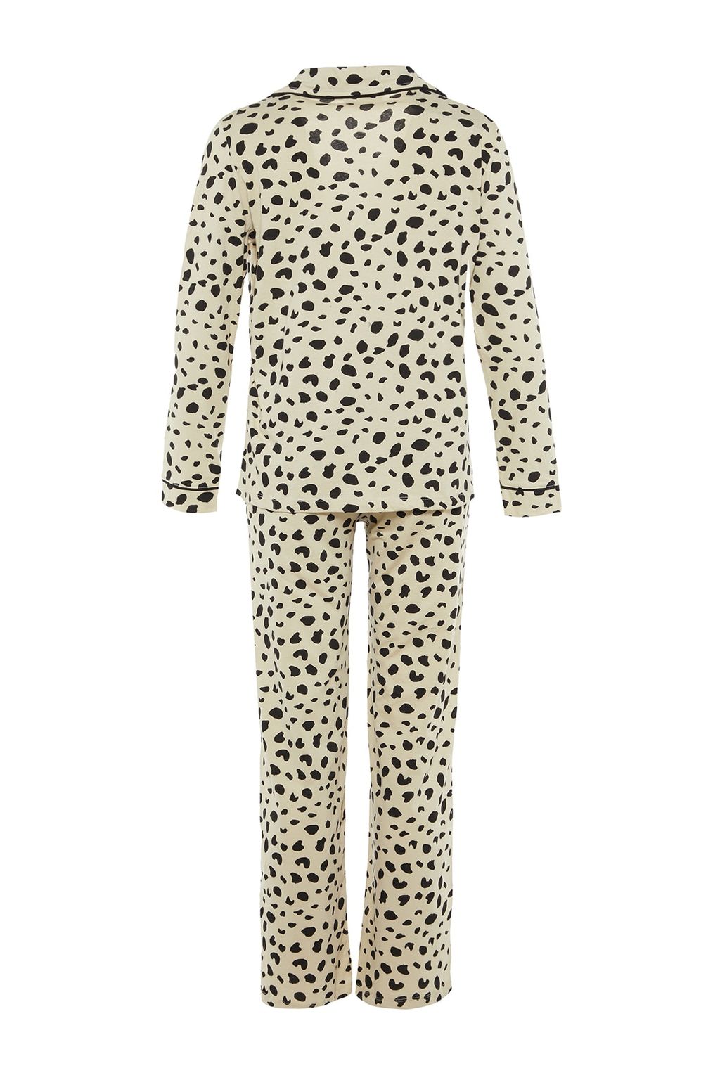 Trendyolmilla Bej %100 Pamuklu Leopar Desenli Gomlek-Pantolon Orme Pijama Tak?m? THMAW21PT0489 фото 12