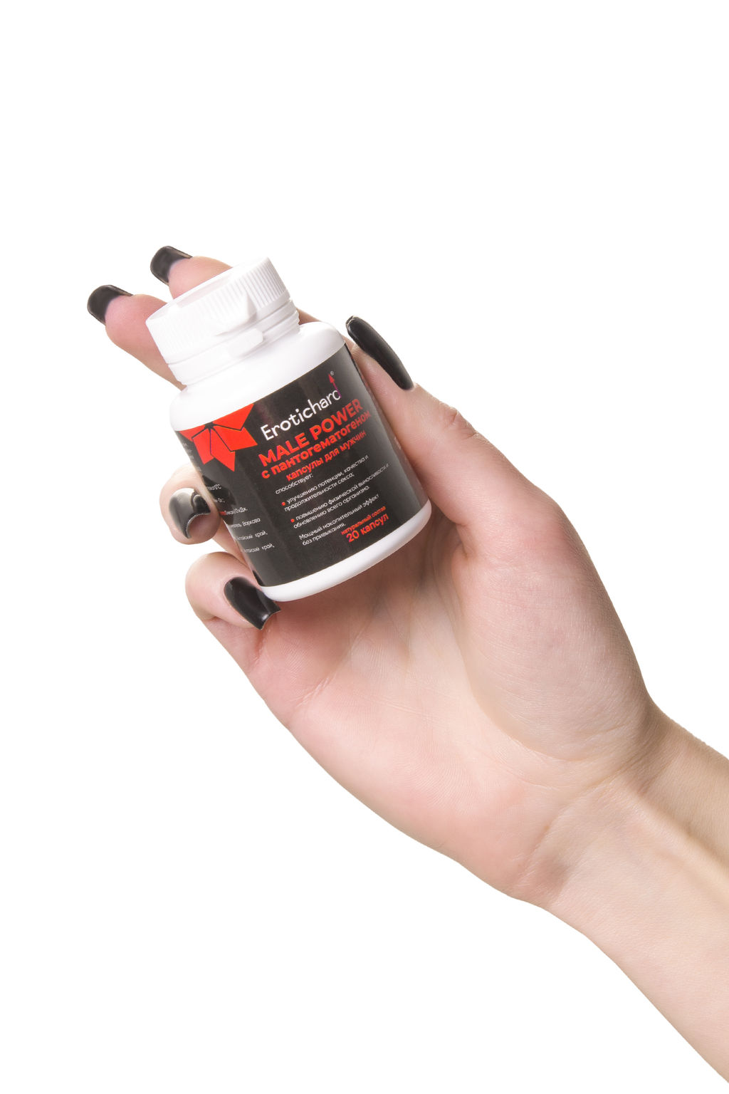 Капсулы возбуждающие для мужчин Erotichard, MALE POWER с пантогематогеном, 20 капсул