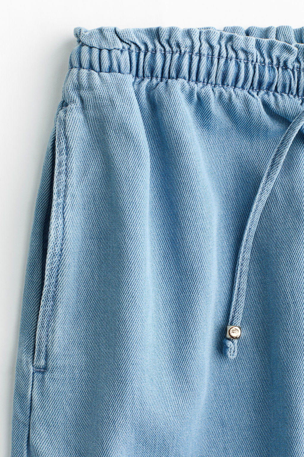 Pantal?n corto en denim con cord?n de ajuste - H&m фото 7