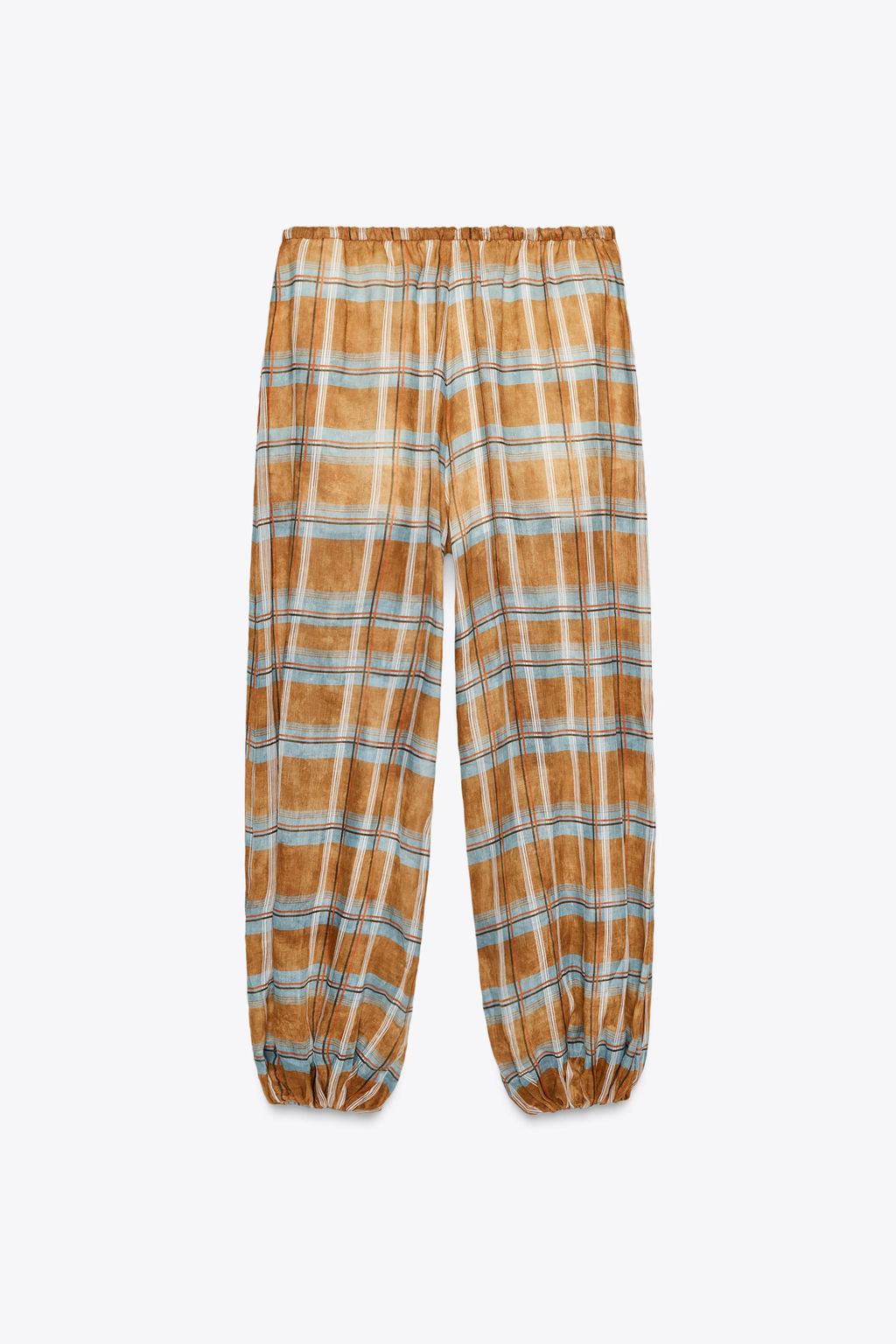 ZW COLLECTION RAMIE CHECK BALLOON TROUSERS - Zara фото 12