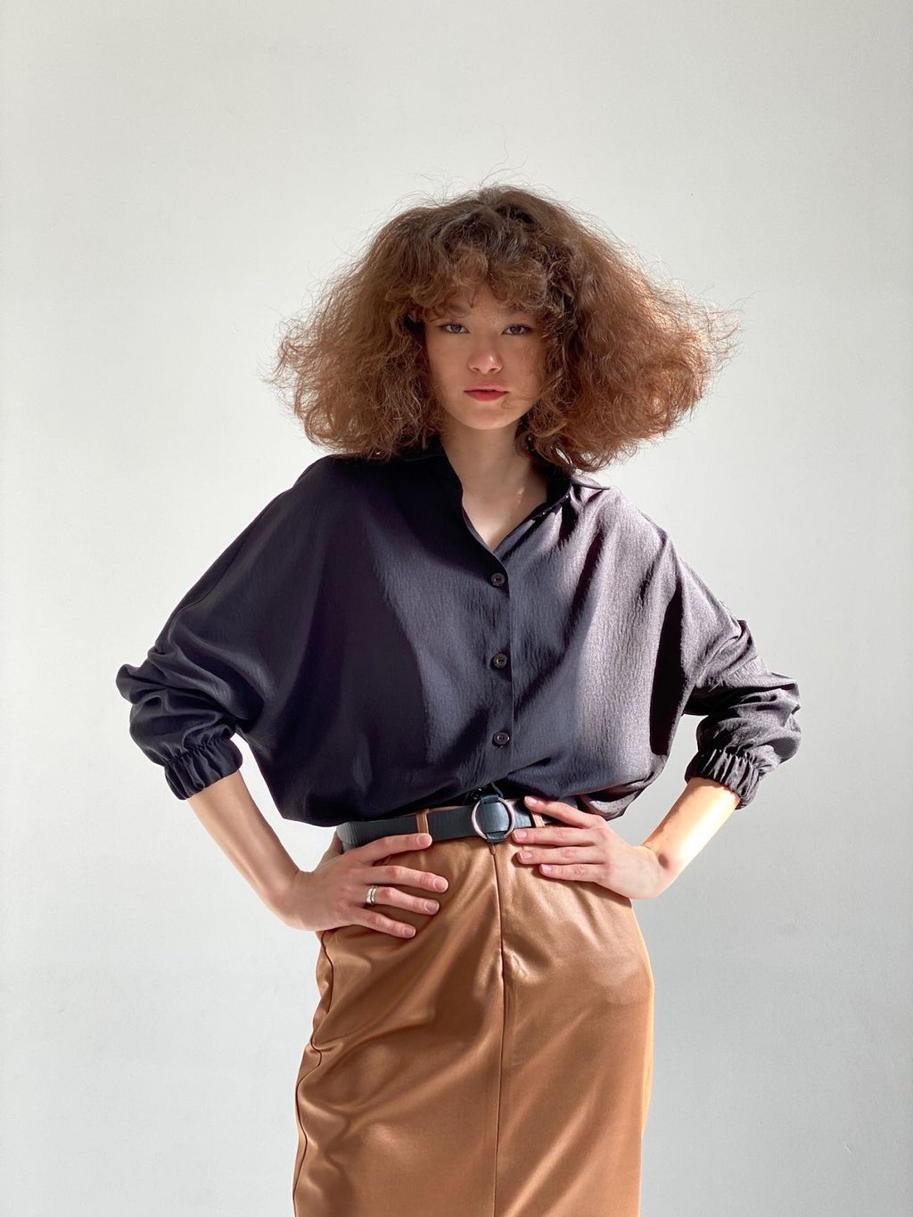 10846 Рубашка базовая чёрная - Martichelli фото 4