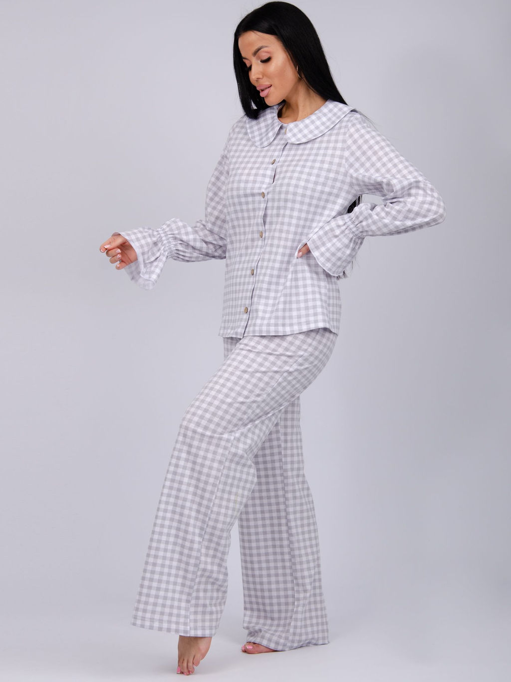 Пижама "Алези" серая, трикотаж