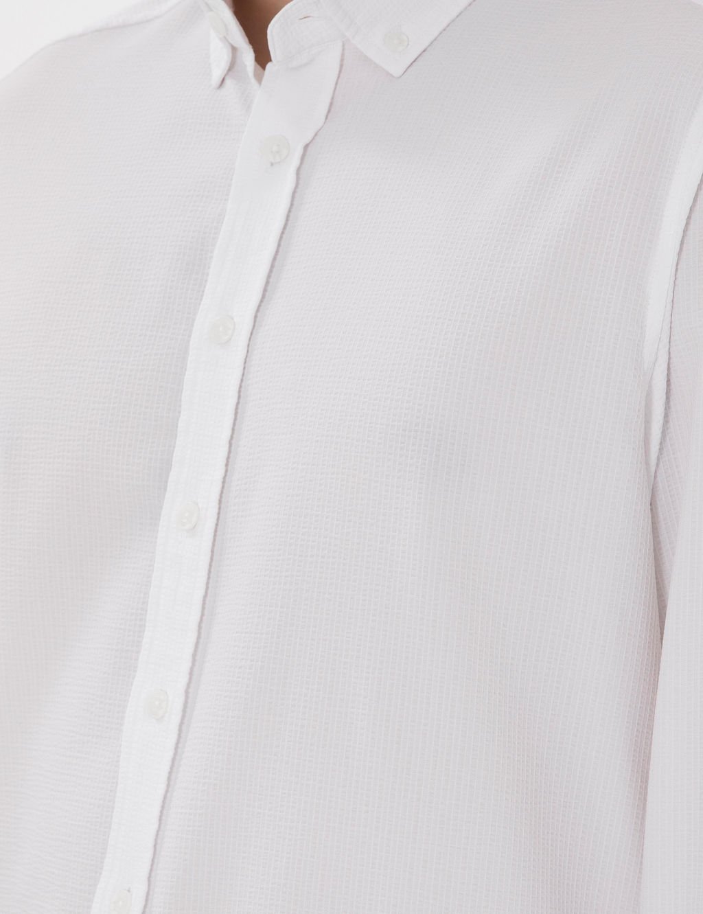 Beyaz Slim Fit _izgili Uzun Kollu G_mlek - Pierre cardin фото 7