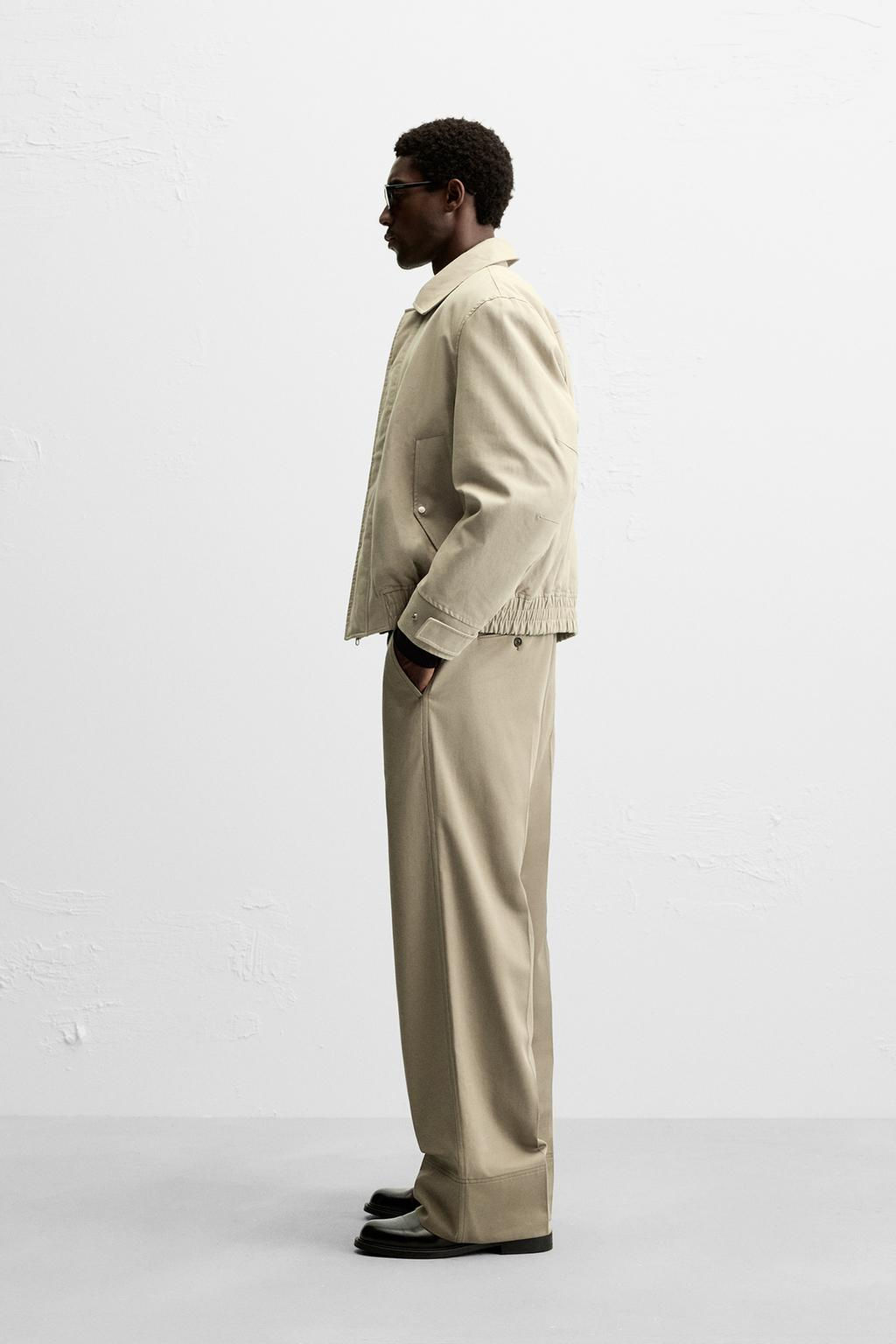 VISCOSE/COTTON WIDE FIT TROUSERS - Zara фото 4