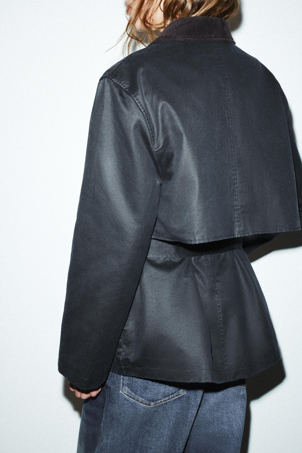 WAXED PARKA WITH CORDUROY COLLAR - Zara фото 7