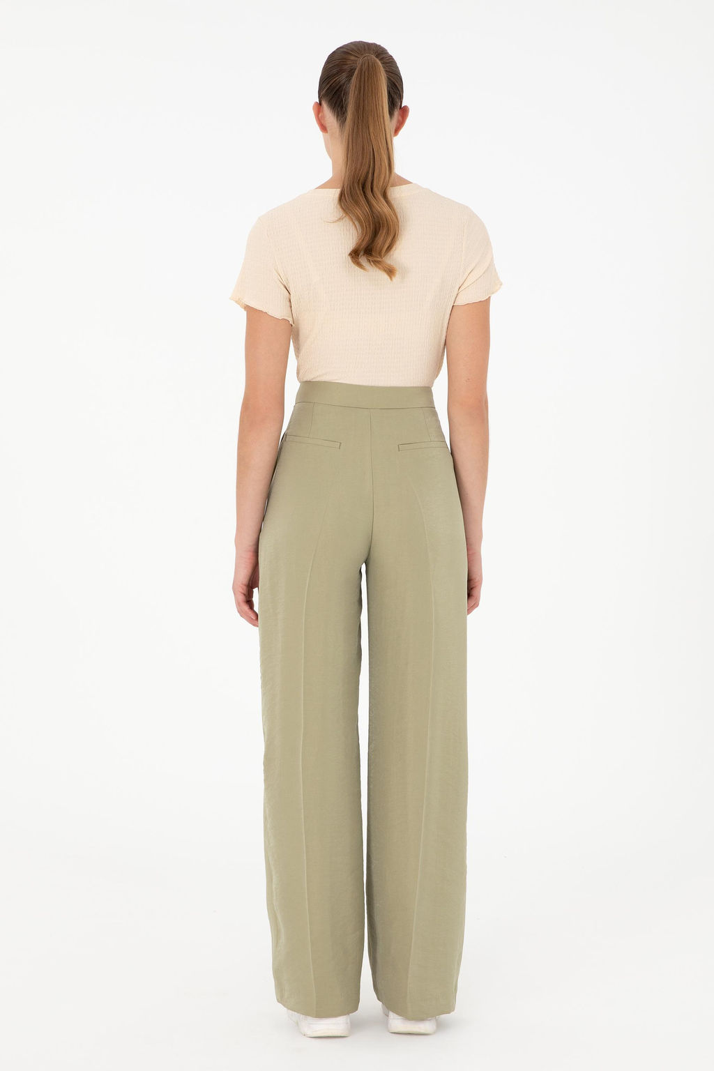 Женские брюки из плотной ткани светло-хаки Неожиданная скидка в корзине - U.s. polo assn фото 4