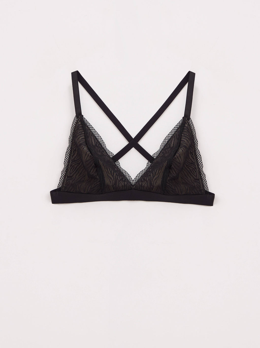 CONTE Zebra LBE 1352 Бюстье с треугольными чашками из анималистичного кружева black - Conte elegant фото 2