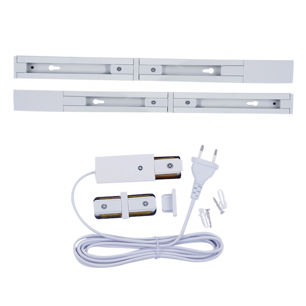 ULB-P37-12W/SPFR/K WHITE 3М SET42 Светильник-прожектор светодиодный трековый, в составе набора из 4штук, с шинопроводом 2шт*50см. Сетевой шнур 3м. Спектр для фотосинтеза. Корпус белый. ТМ Uniel