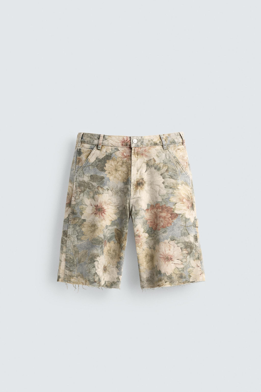 BERMUDA RELAXED FIT ESTAMPADO FLORAL LAVADO / Multicolor