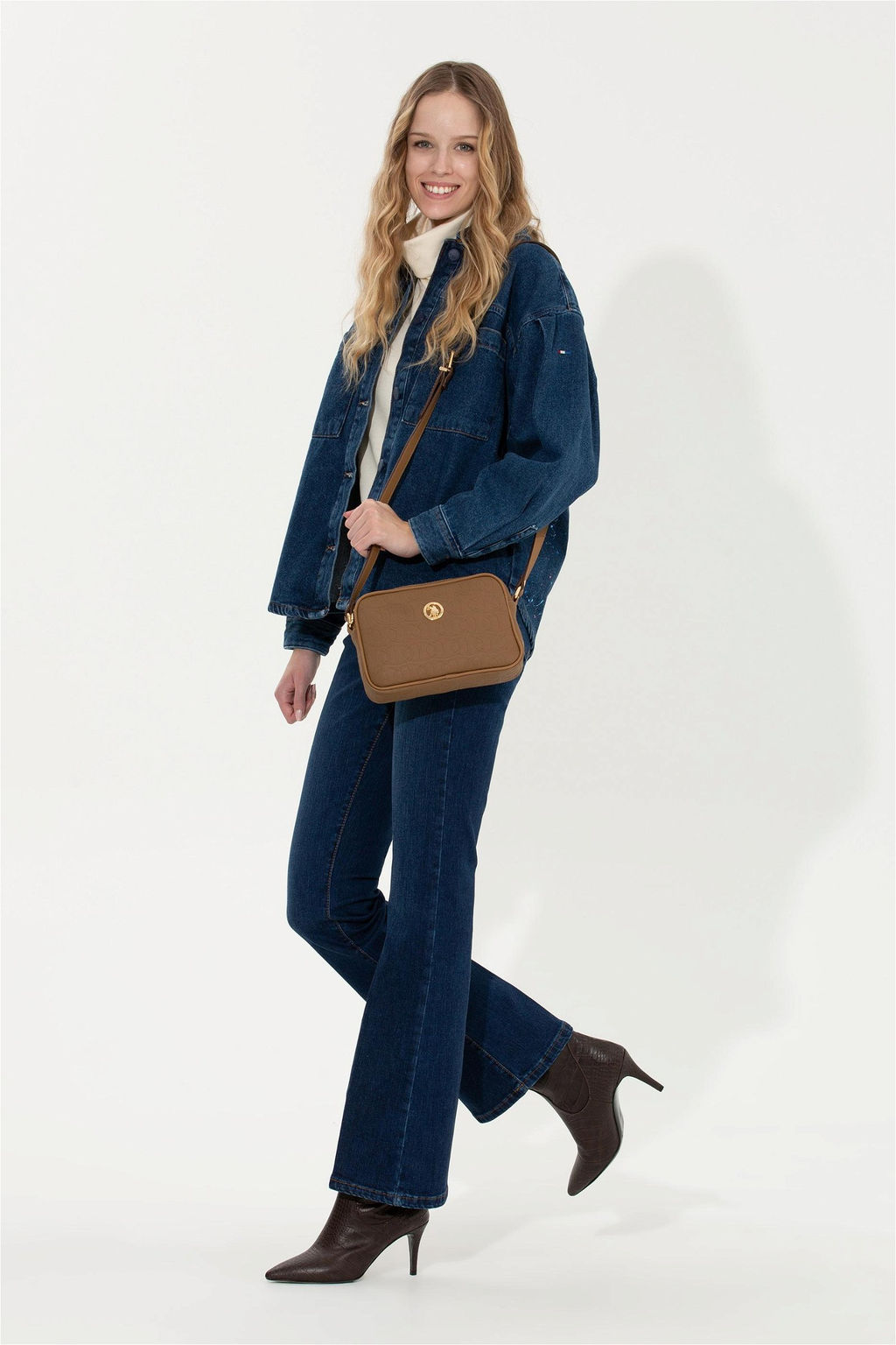 Женская темно-синяя джинсовая рубашка Неожиданная скидка в корзине - U.s. polo assn фото 2