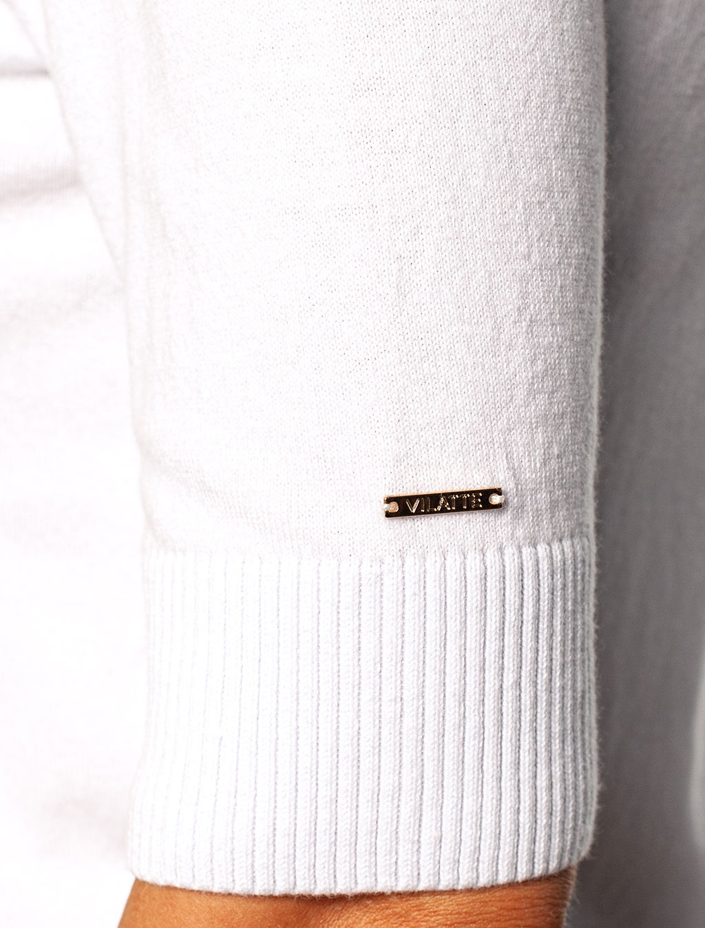 VILATTE / Джемпер тонкой вязки из хлопка с нейлоном  фото 3
