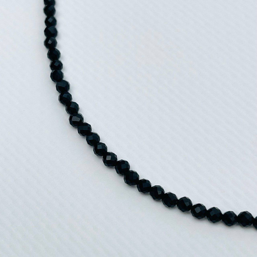 Колье из черной Шпинели и Жемчуга 45 см +