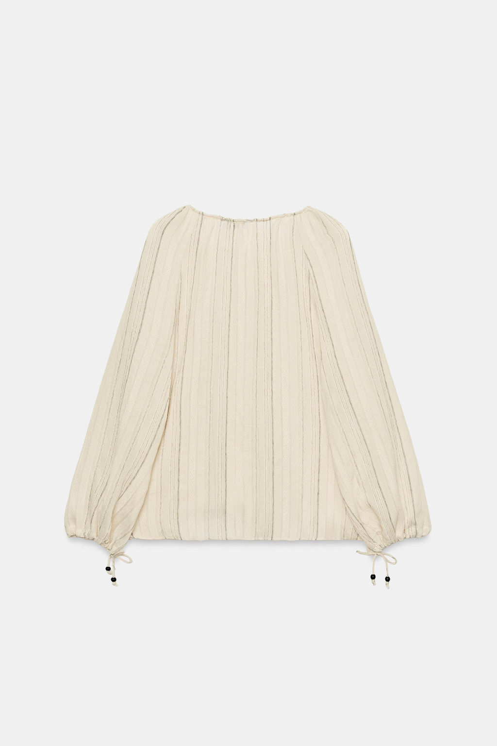 BLUSA RAYAS LAZOS / Crudo / Negro