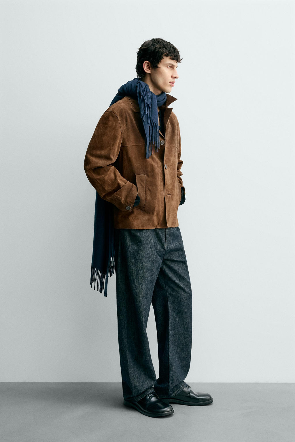 SUEDE LEATHER OVERSHIRT - Zara фото 4