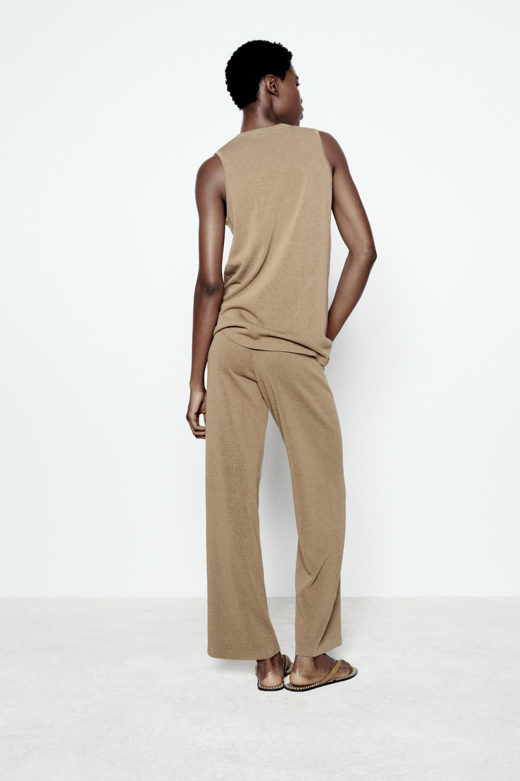 WIDE-LEG KNIT TROUSERS - Zara фото 5