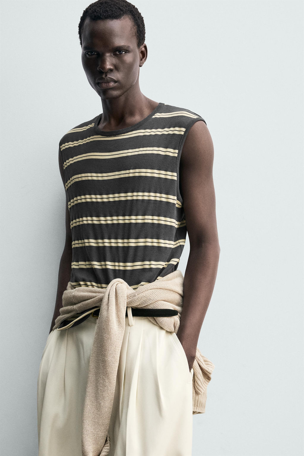 CAMISETA TANK JACQUARD RAYAS / rayas