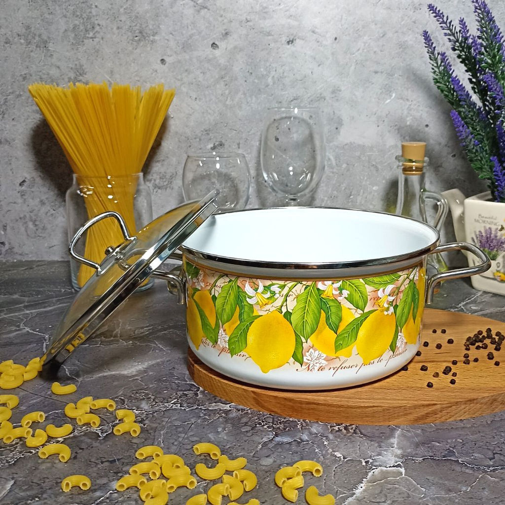 Кастрюля 3.0л цил. Лимон/Limon 1SB205S белосн.