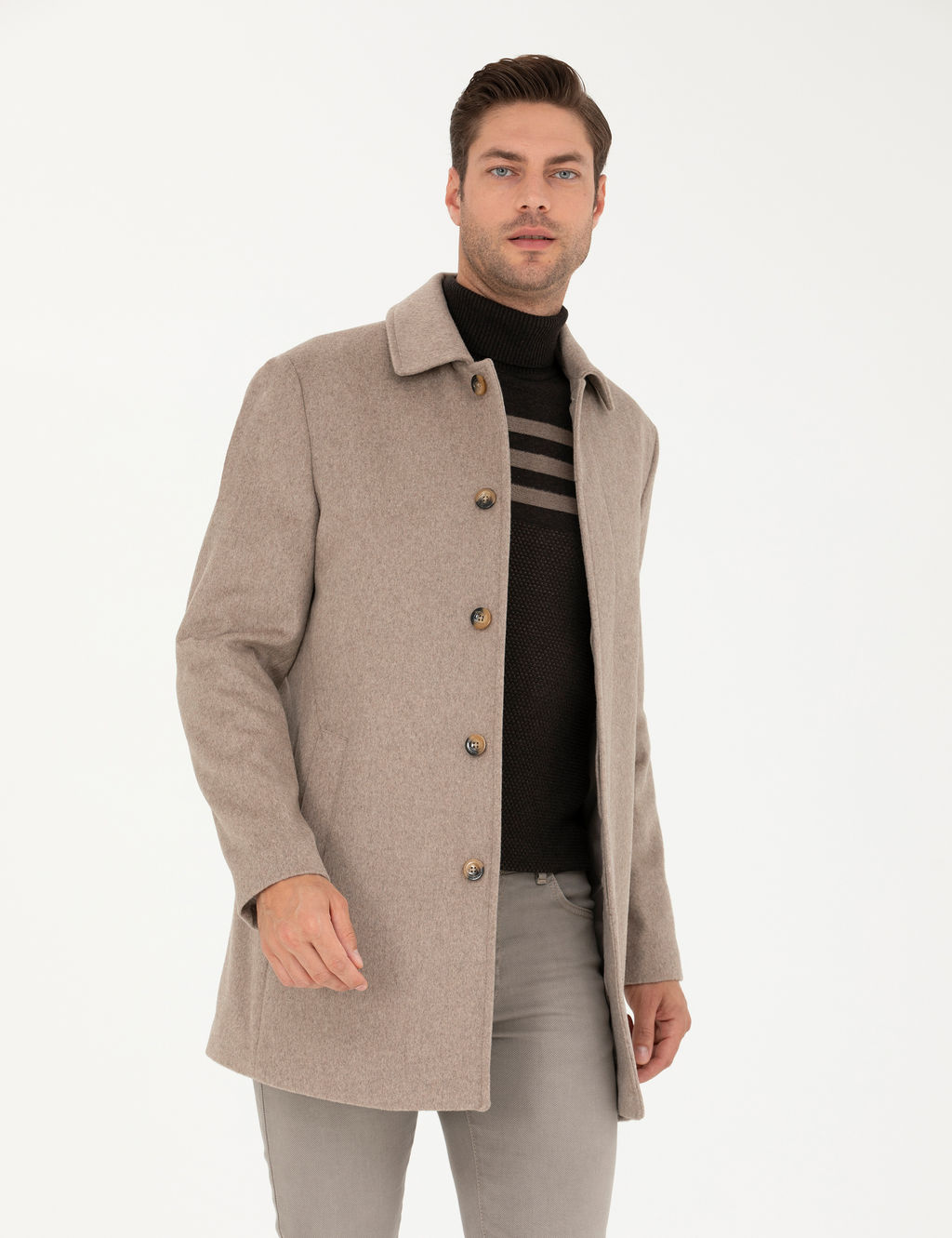 A__k Kahverengi Y_n Kar___ml_ Slim Fit Ka_e Kaban