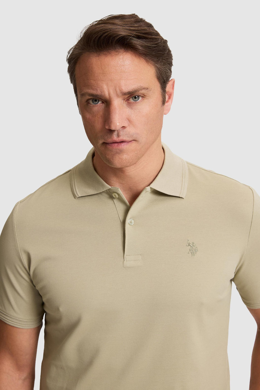 Erkek A__k Haki Regular Fit Polo Yaka Basic Ti__rt - U.s. polo assn фото 2