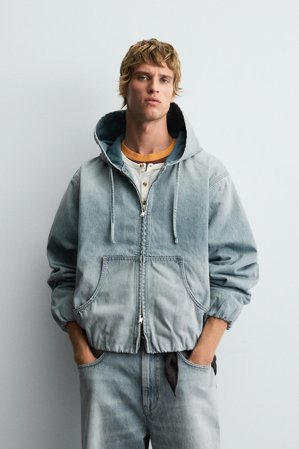 DENIM HOODIE JACKET - Zara фото 2