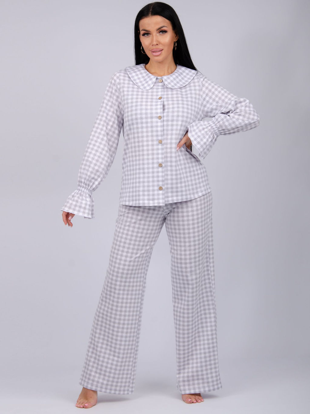 Пижама "Алези" серая, трикотаж