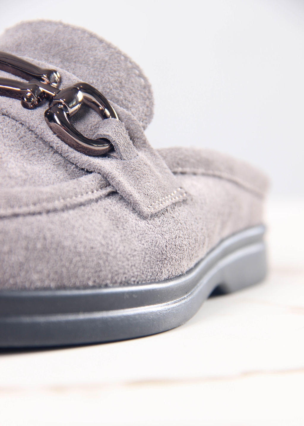 Сабо лоферы EDART 1080.2614 bl. серый замок замша  фото 10