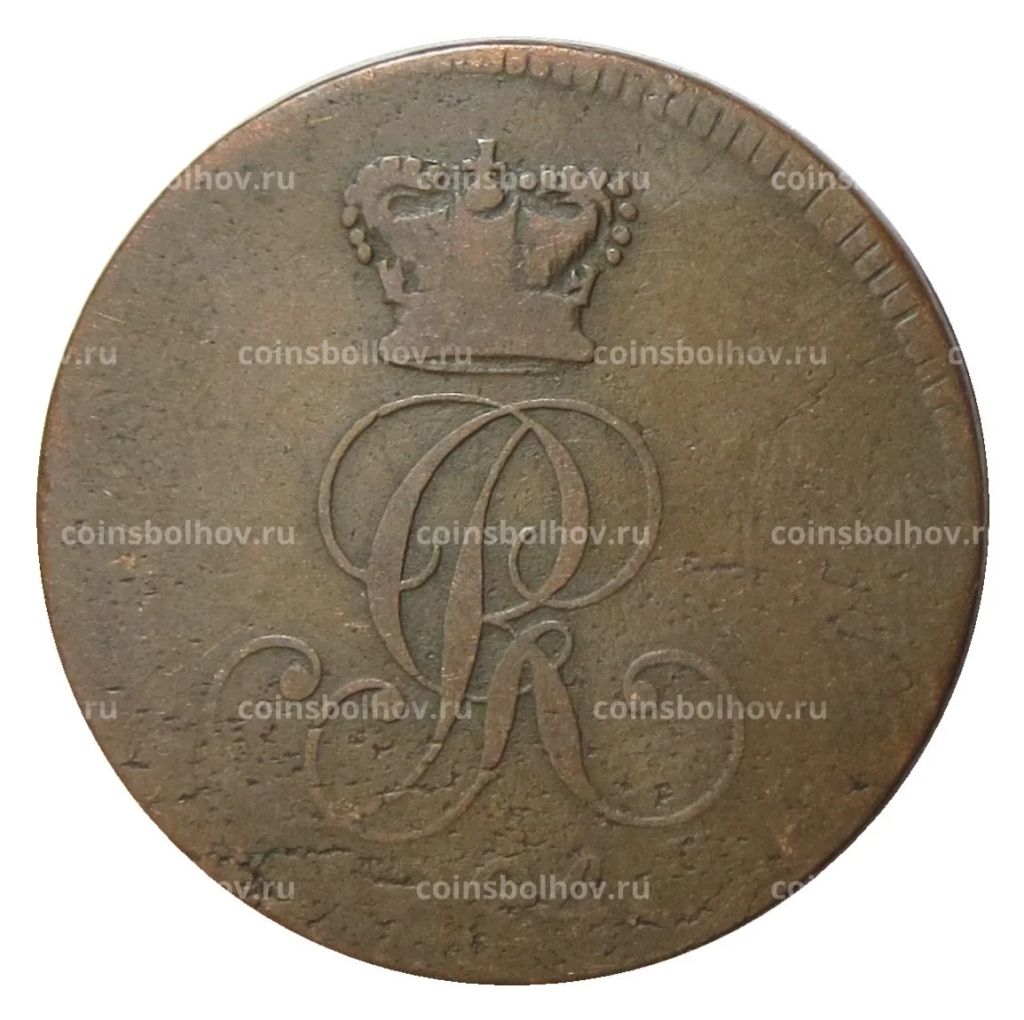 2 пфеннига 1824 года С Германские государства  Брауншвейг-Каленбург-Ганновер