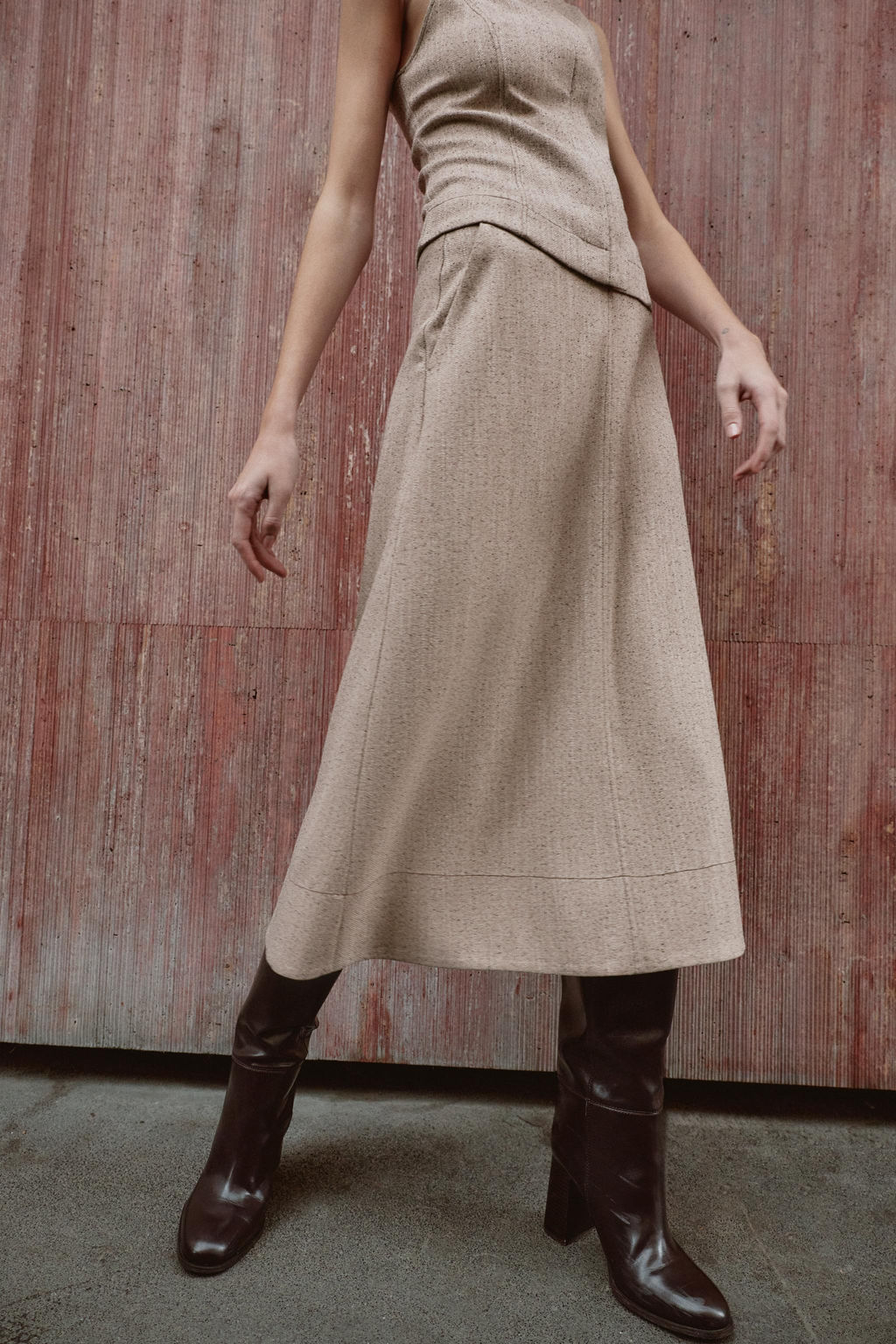 CAPE MIDI SKIRT - Zara фото 2