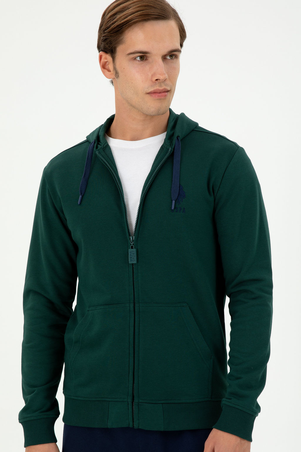 Мужской темно-зеленый вязаный кардиган - U.s. polo assn фото 15
