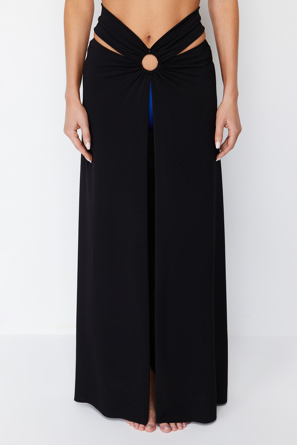 Siyah Maxi Orme Cut Out/Pencere Plaj Pareo TBESS24PR00008 - Trendyolmilla фото 4
