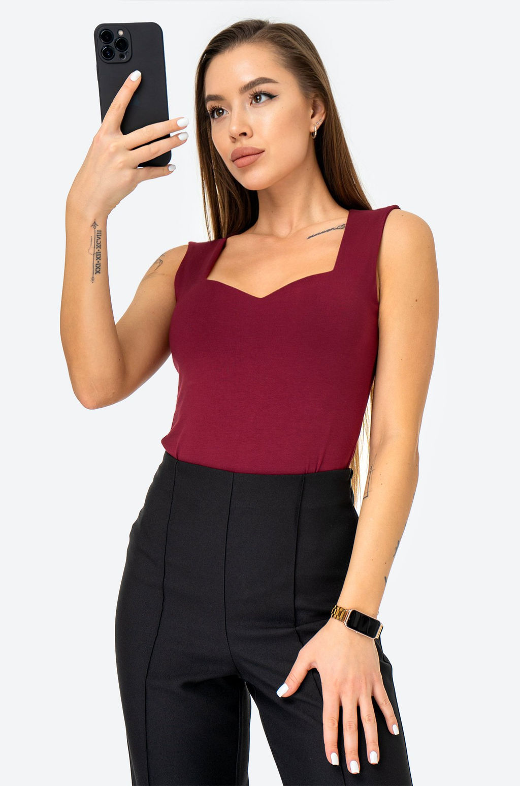 Женский трикотажный топ с вырезом Happy Fox  фото 7