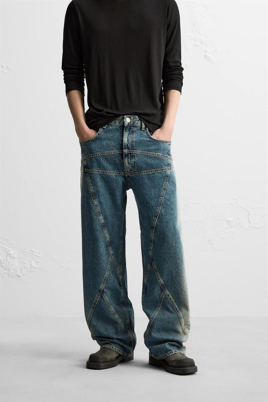 STRAIGHT-LEG JEANS WITH SEAM DETAILS - Zara фото 2