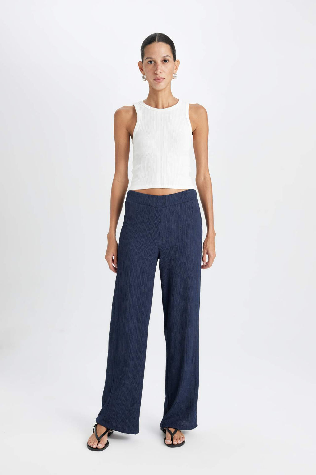 Burumcuk Pantolon Wide Leg Genis Bol Paca Esnek Belli - Defacto фото 4