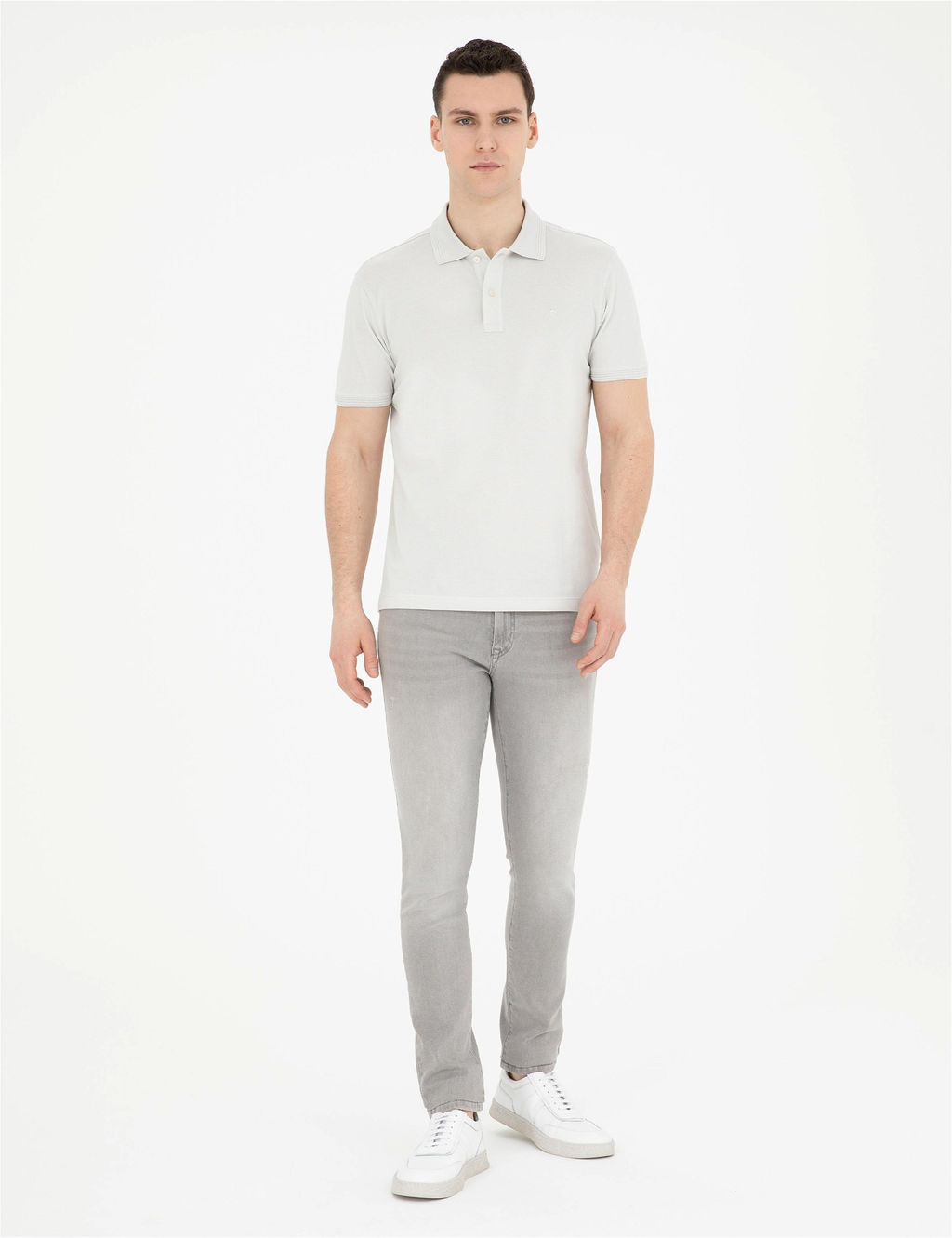 A__k Gri Slim Fit Basic Ti__rt - Pierre cardin фото 4